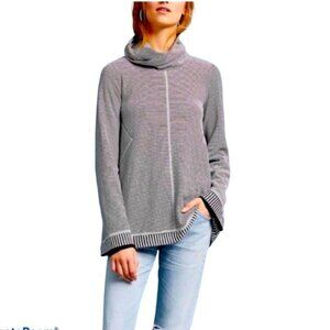 Anthropologie Maeve Tal Cowl Neck Striped Sweater Tunic